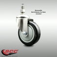 thumbnail image 2 of 4 Inch 316SS Black Polyurethane Wheel Swivel ½ Inch Threaded Stem Caster SCC, 2 of 2