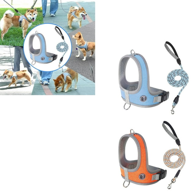 Bowayaoa Breathable No-Pull Dog Harness with Reflective Leash Set, Soft Cationic Mesh Vest for Small Dogs, Easy Control Walking Vest