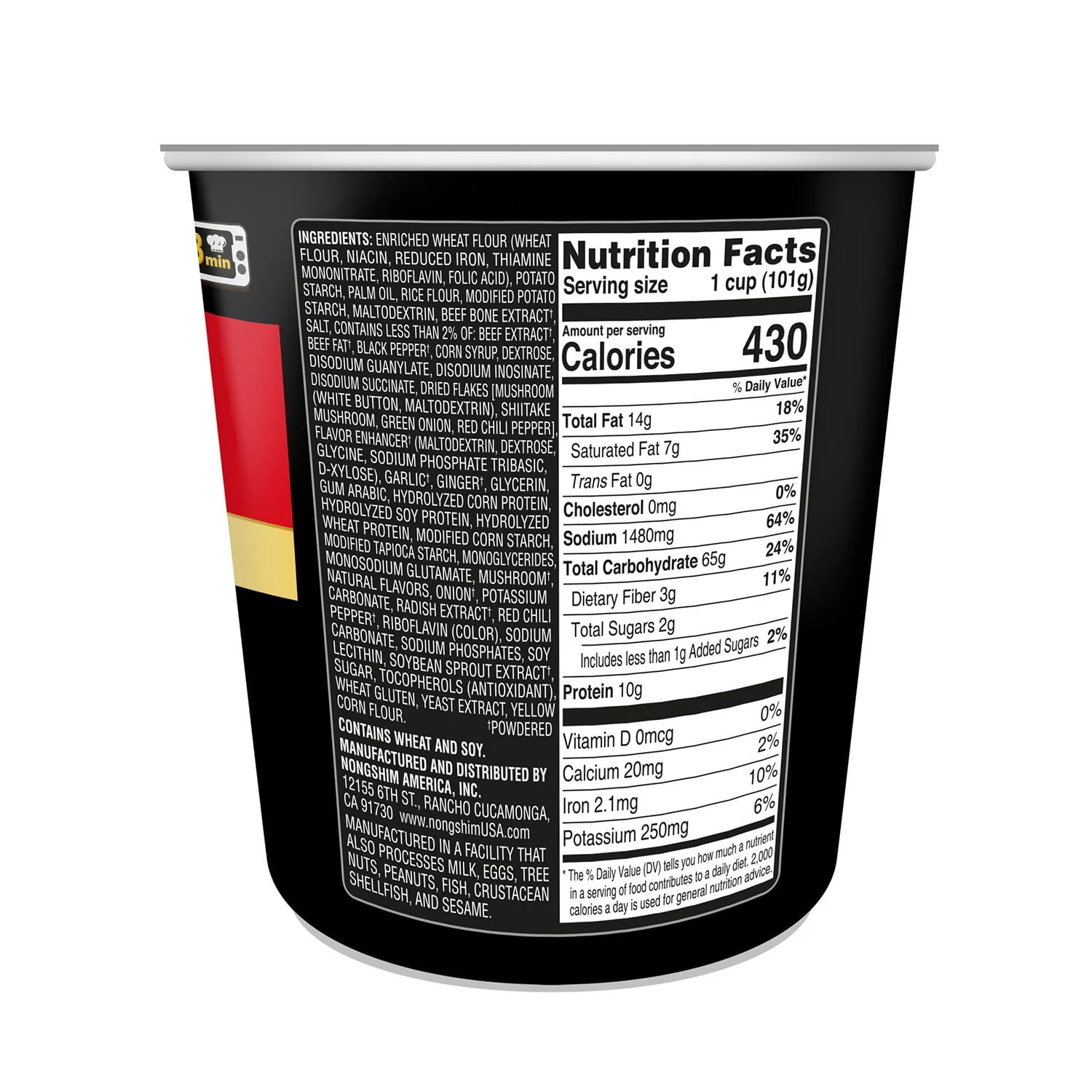 Nongshim Shin Black Spicy Beef & Bone Broth Premium Ramen, 3.5 Ounce (Pack of 8)
