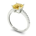 thumbnail image 2 of 2.7 ct Cushion Cut Simulated Yellow Diamond Solitaire with Simulated Diamond Accents 18K White Gold Womens Engagement Ring, 2 of 5
