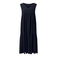 thumbnail image 4 of Yindaity Long Backless Dress Women's Summer Satin Backless Elegant Dress for Wedding Guest Silk Sleeveless Cowl Neck Party Formal Maxi Dresses(Blue,4XL), 4 of 6