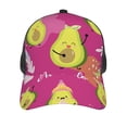 thumbnail image 3 of Disketp Pink Green Avocado Print Trucker Hat Men Women - Mesh Baseball SnapBack Cap, 3 of 7