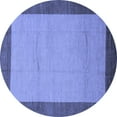 thumbnail image 1 of Ahgly Company Machine Washable Indoor Round Abstract Blue Modern Area Rugs, 4' Round, 1 of 4
