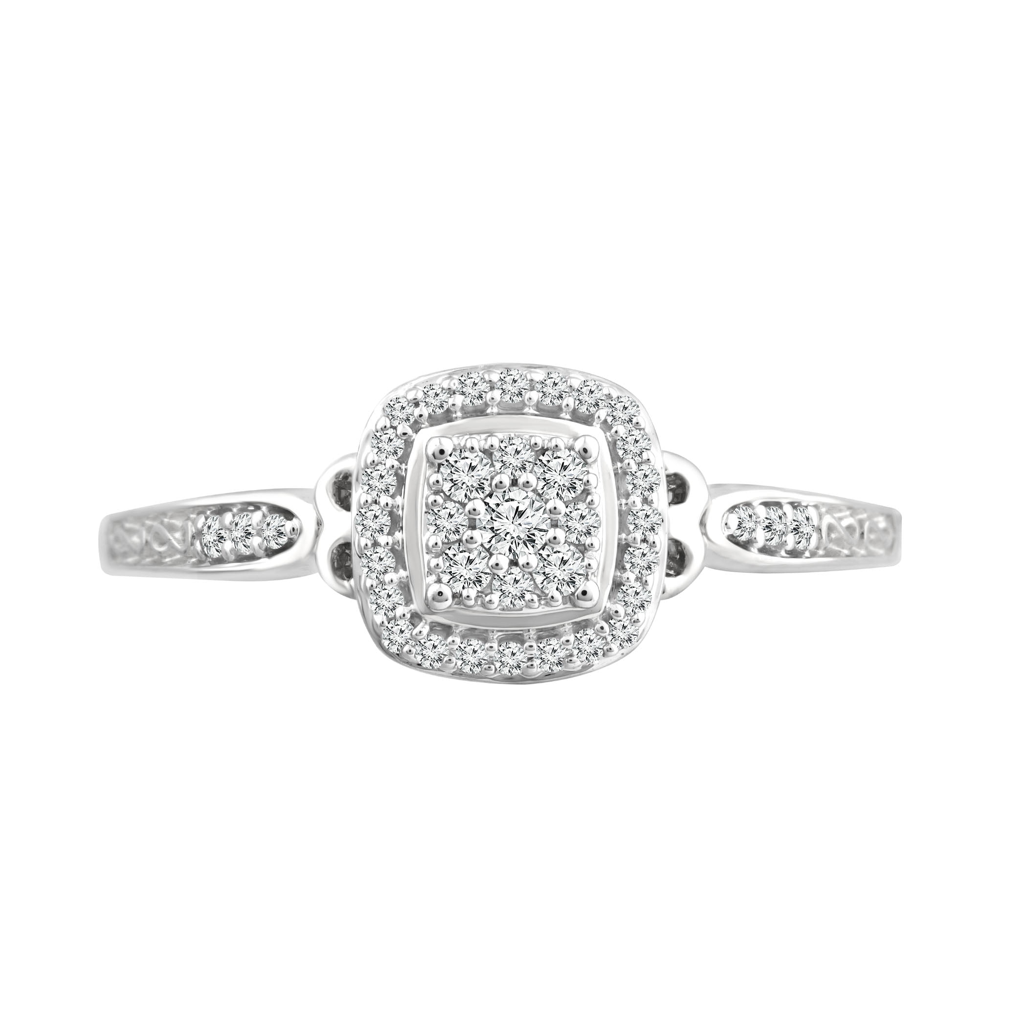 Color Of Love 1/6 Cttw Diamond Promise Ring In 10KT White Gold (I3)