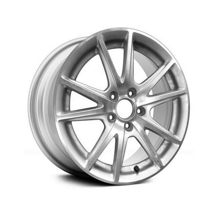 Front Aluminum Wheel - Machined and Silver - 17 x 7 Inch - 10-Spoke - 5-Lug - Compatible with 2004 - 2006 Honda S2000 2005