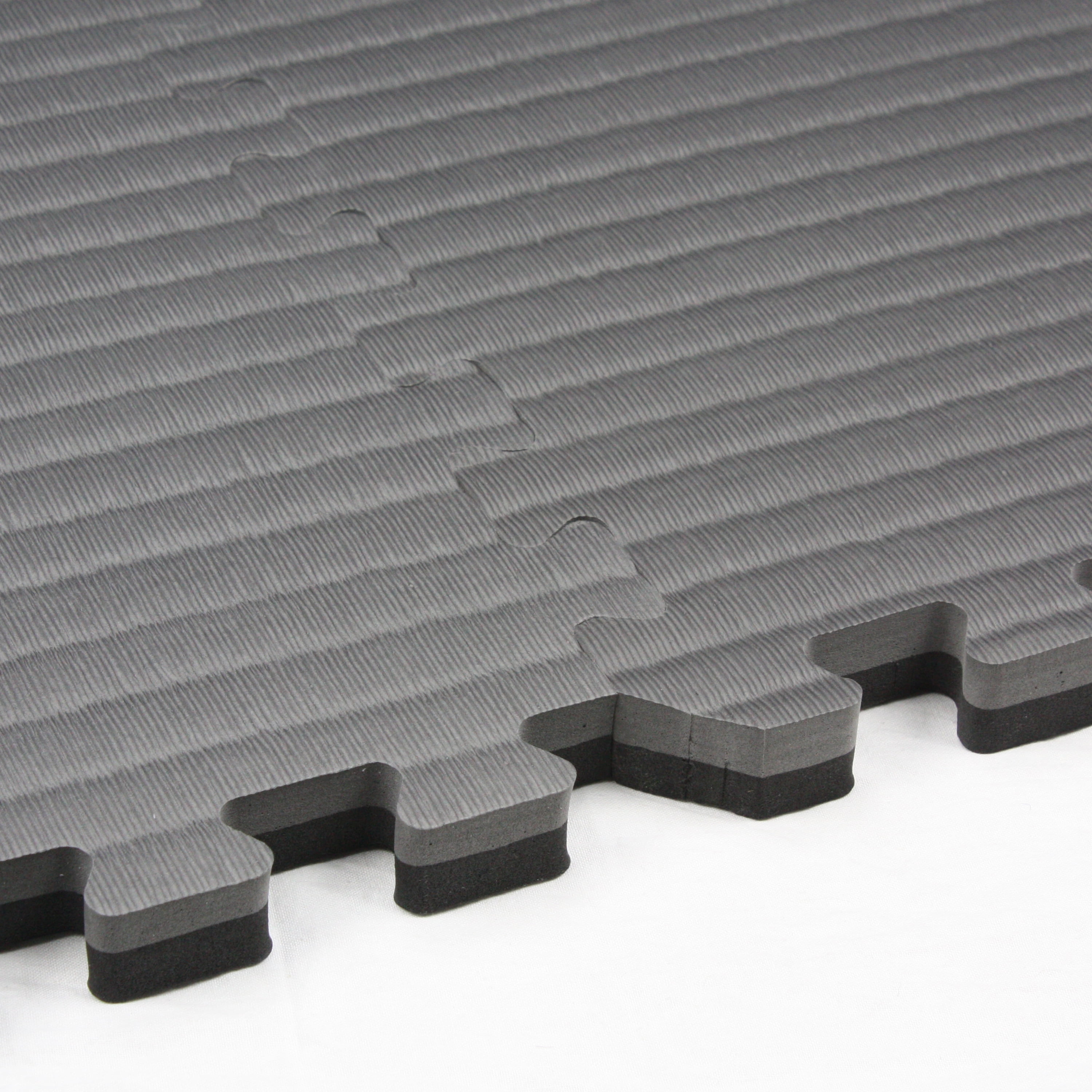 FlooringInc 7/8" Thick Tatami Excersise, Yoga, Fintness & MMA Mats, 4 Tiles, 2'x2', 16 sqft, Black/Gray