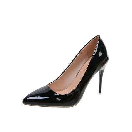 

Zodanni Women Fashion Slip On Pumps Wedding Sexy Comfort Stiletto Heels Black 9