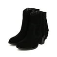 thumbnail image 5 of New Women Refresh Dion-02 Faux Suede Falling Fringe Chunky Heel Riding Bootie, 5 of 5