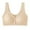 Khaki, variant on Front Closure Ribbed Bras for Women, No Underwire Senior Wireless Lingerie, Adjustable Strap Brassiere