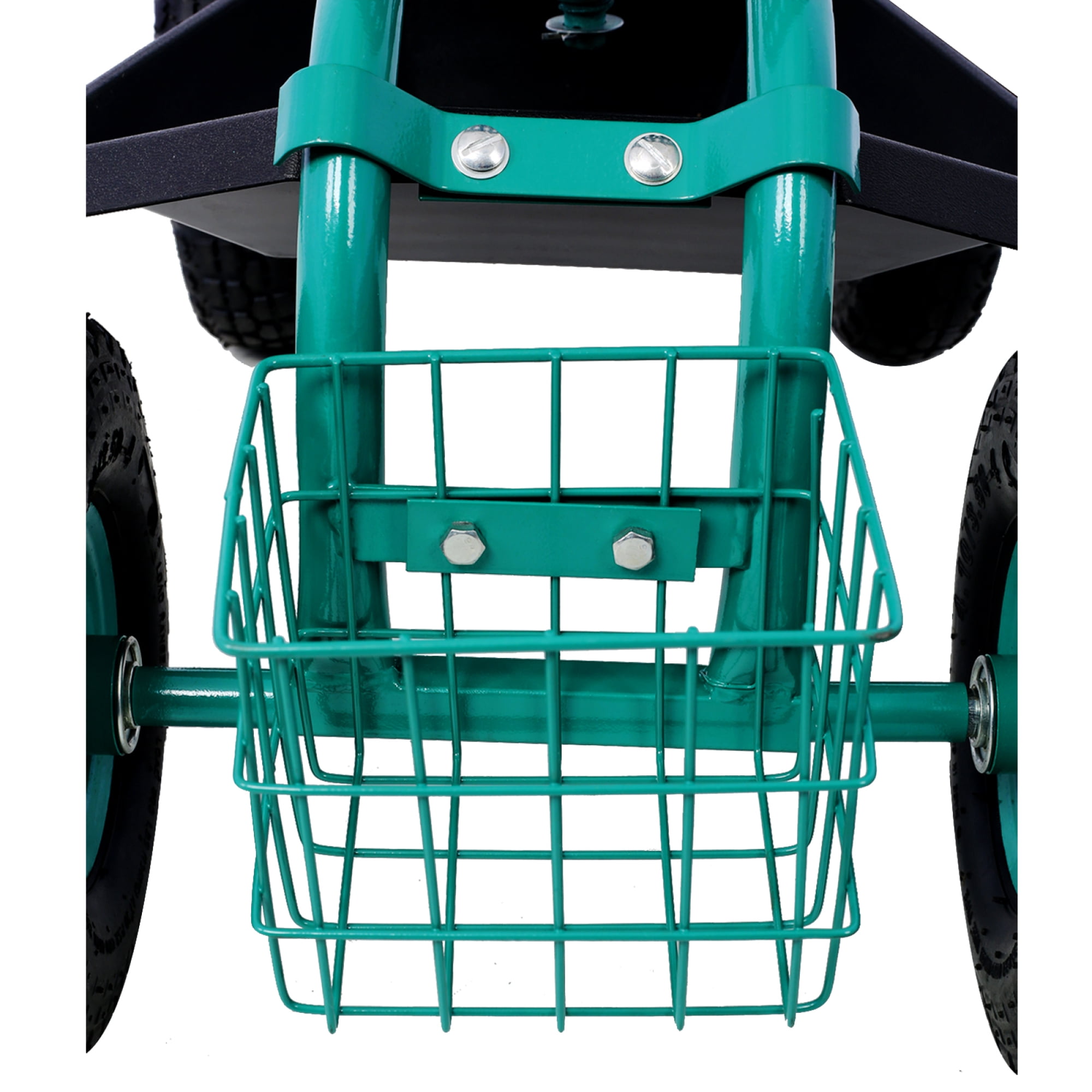 Leumius Rolling Garden Cart with 360 Swivel Seat,Rolling Garden Scooter with Wheels & Tool Tray for Patio,Yard,Lawn,Green