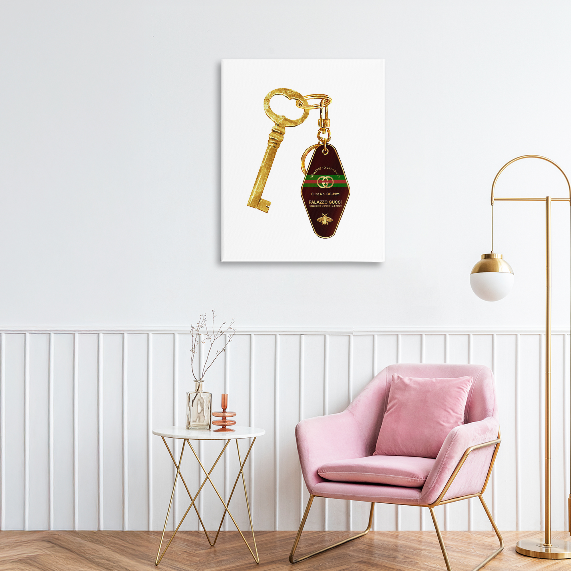Luxury Hotel Key Canvas Wall Art, design by Ziwei Li