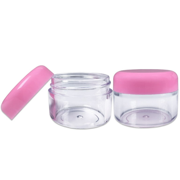 6 Pieces Empty Clear Plastic Jars with Lids Round Storage Containers  Wide-Mouth for Beauty Product Cosmetic Cream Lotion Liquid Slime Butter  Craft and Food,blue,F2058 