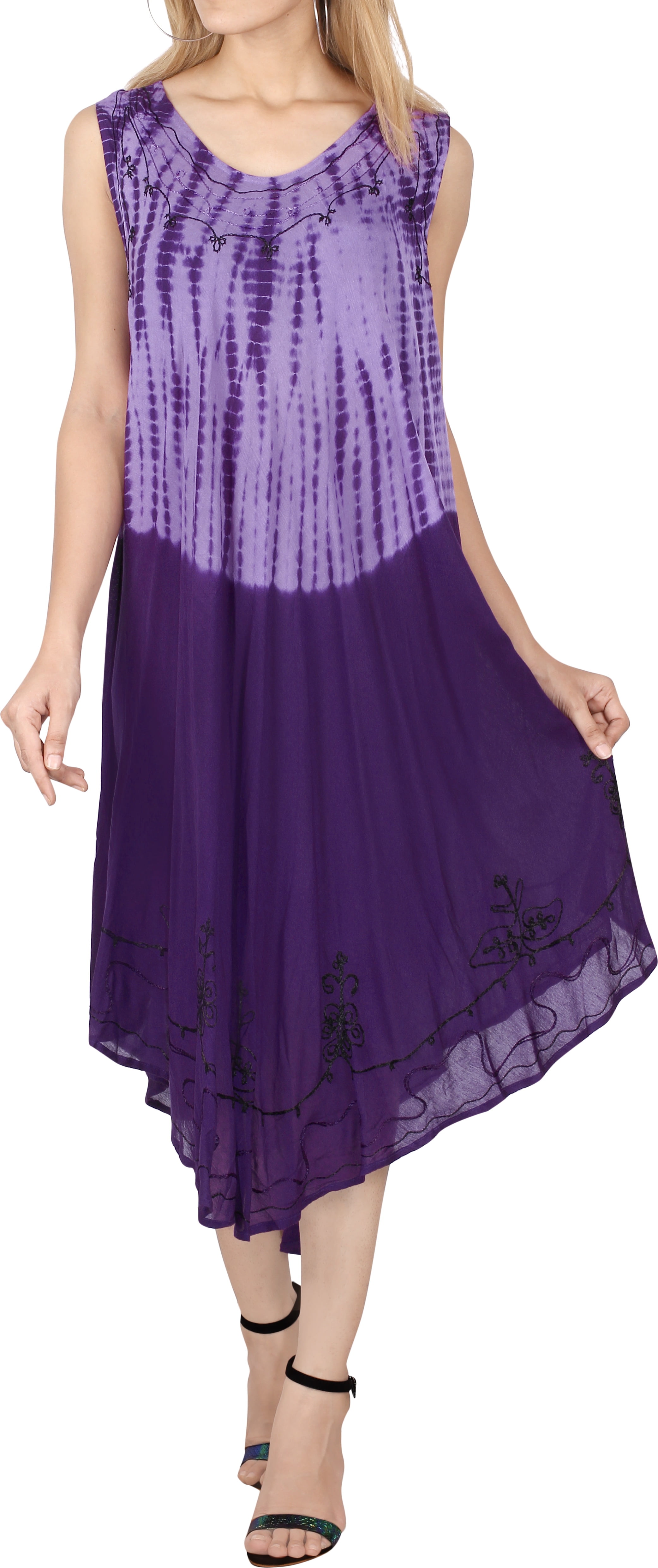 HAPPY BAY Women's Plus Size A Line House Wear Dresses L-XL Purple ...