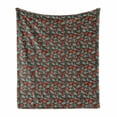 thumbnail image 1 of Floral Soft Flannel Fleece Throw Blanket, Victorian Style Botanical Artwork of Bindweed Flowers, Cozy Plush for Indoor and Outdoor Use, 50" x 70", Vermilion Multicolor, by Ambesonne, 1 of 5