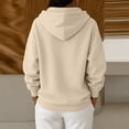 thumbnail image 4 of Garbnen Fleece Womens Hoodies Long Sleeve Womens Sweatshirt Cozy Fall Winter Warm Oversized Trendy Women Pullover with Pocket Beige S, 4 of 6