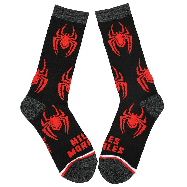 Miles Morales Spiderman Marvel Comic Book 3-Pack Mens Crew Socks
