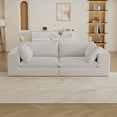 thumbnail image 5 of MAYEERTY 78.8" 2-Seat Corduroy Sofa, Feather-Filled Cushion Modular Design, Full Sponge Support No Wooden Frame, No Assembly, White, 5 of 7