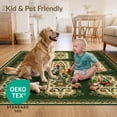 thumbnail image 4 of ODIKA 6'x9' Ultra-Soft Area Rug, Vinyl Traditional Vintage Ornamental Featuring Curling Vines Flower None Washable, Bare feet friendly, Silk-Touch for Guest Room, Bedroom, 4 of 7