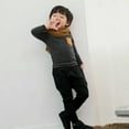thumbnail image 3 of Autumn Winter Kids Thicken T-shirt Casual Pocket Decor Blouse Long Sleeve Turtleneck Tops, 3 of 5