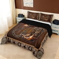 thumbnail image 2 of Erosebridal Bohemian Cowboy Boots Hat Queen Comforter Set,Rustic Horseshoe Texas Stars Pattern Bedding Comforter Set,Reversible Black,3pcs, 2 of 7