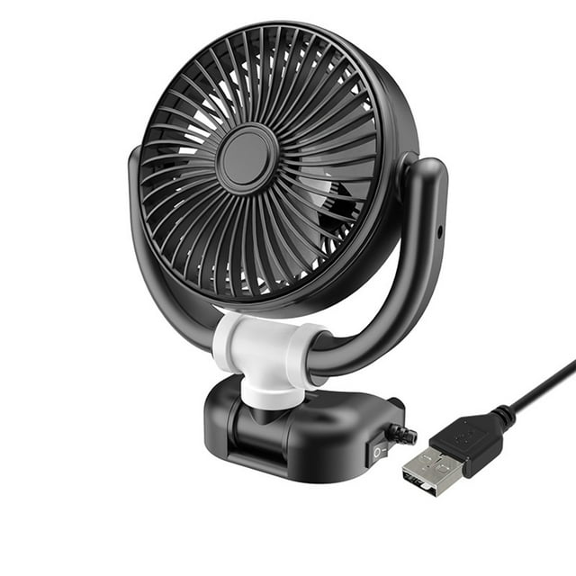 Ohufall USB Powered Three Way Foldable Car Fan Strong Wind Portable Cooling Fan For Auto Interior Use