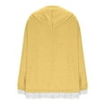 thumbnail image 5 of Sexlip Oversized Hoodies for Women Lace Trim Long Sleeve Hooded Sweatshirt Casual Trendy Fashion Splice Loose Fit Top Yellow XXXL, 5 of 6