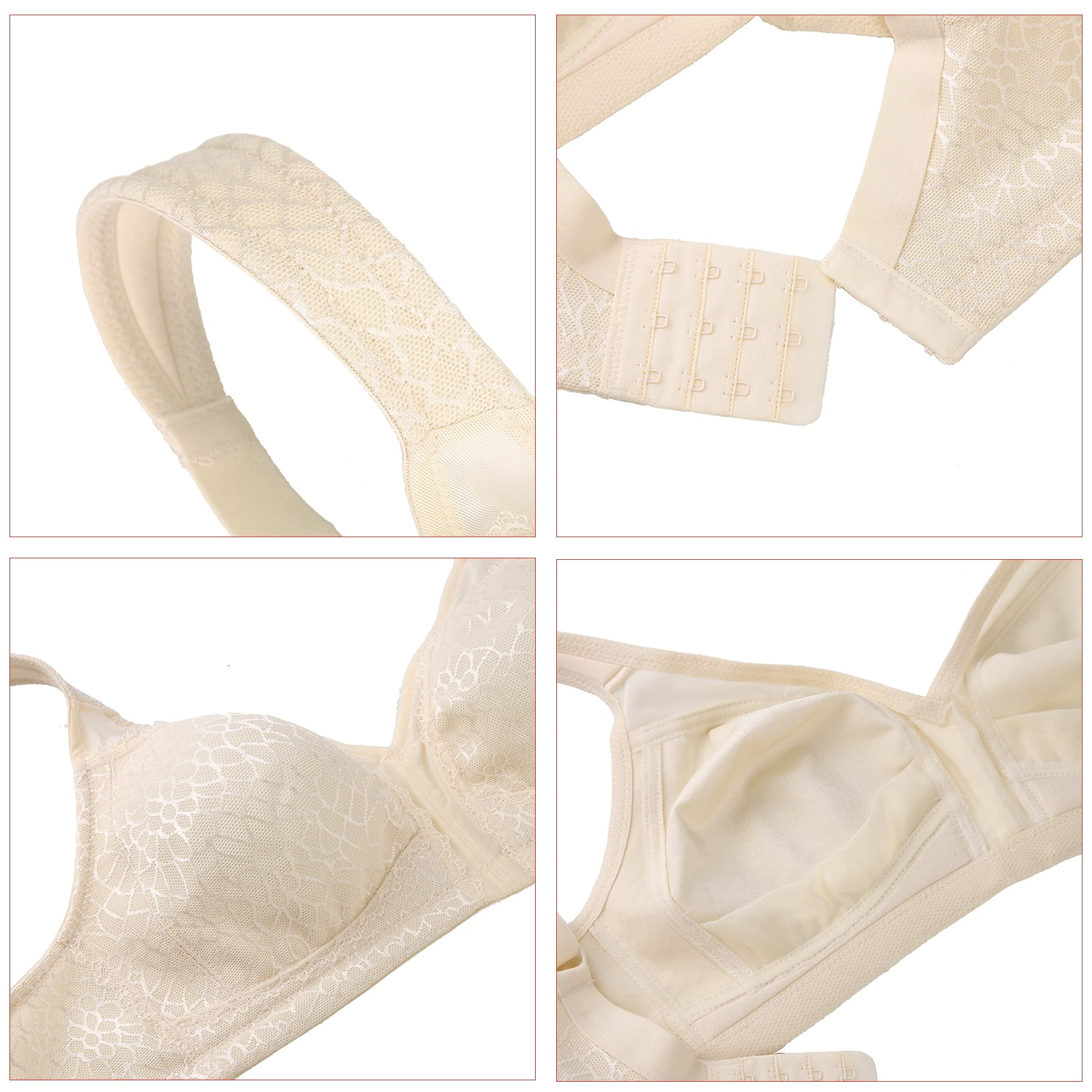 Exerin Women's Plus Size Comfort Full Coverage Double Support Unpadded Wirefree Minimizer Bra (38G, Beige)
