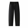 thumbnail image 2 of 50% Off Clear! 7-14 Years Children's Fashion Solid Color Loose Drawstring Pocket Straight Leg Work Pants Long Pants Black 10-12 Years, 2 of 7