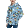 thumbnail image 2 of Kdxio Pirate Marine Animals Pattern Kids Boys Girls Zip Up Hoodie 3D Printed Hooded Sweatshirt Hoody Coat with Pocket 7-12 Y-Medium, 2 of 6