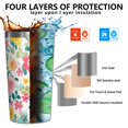 thumbnail image 3 of Pioneer Flower 10oz Tumblers Stainless Steel Tumbler with Lid and Straw,Vacuum Insulated Double Wall Travel Tumbler Cups with Cleaning Brush for Coffee, Tea, 3 of 4
