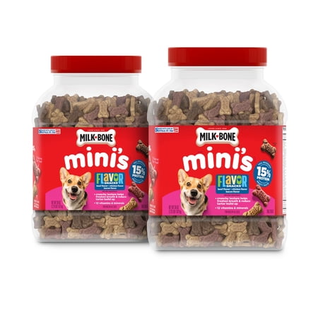 (2 pack) Milk Bone Flavor Snacks Mini Dog Biscuits, Flavored Crunchy Dog Treats, 36 oz