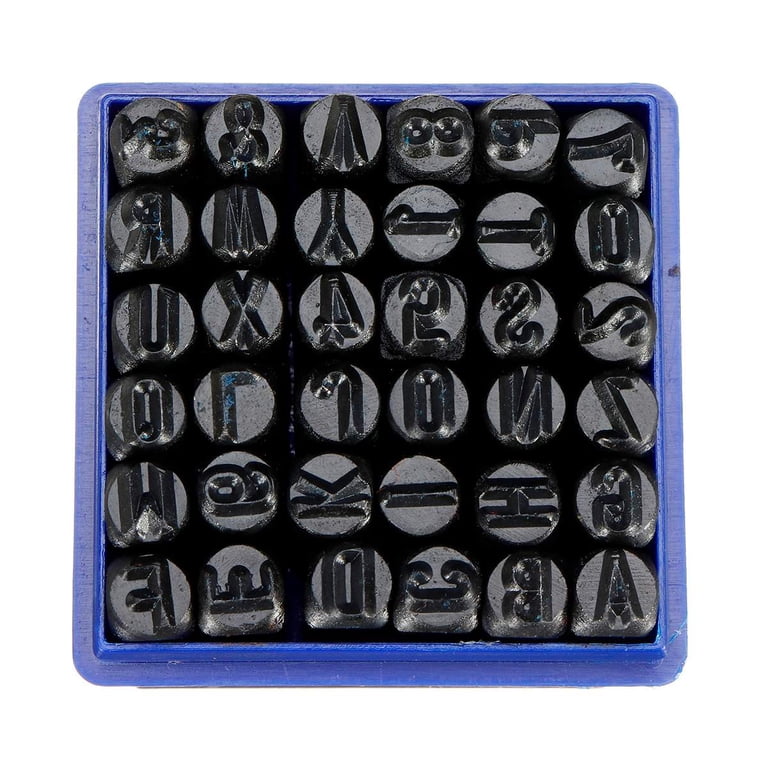 36-Piece 1/4 Inch Metal Letter & Number Stamp Set – For Engraving Metal, Wood, Leather