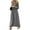 Grey, variant on Women's Maxi Solid Color Shirt Dress Plus Size Classic Everyday Look in Polyester Fabric for Comfort and Easy Care