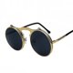 thumbnail image 1 of Gafas de sol retro de metal estilo steampunk con montura redonda y diseño abatible, gafas de sol modernas para hombre y mujer, 1 of 2