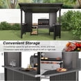 thumbnail image 5 of Gotland 10' x 10' Outdoor Hardtop Grill Gazebo, Steel BBQ Gazebo with Multi-Tier Shelves Permanent & Independent Countertop for Patio Backyard Lawn Garden (Dark), 5 of 10