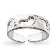 thumbnail image 1 of 925 Sterling Silver Foot Print Adjustable Toe Ring Open Midi, 1 of 6