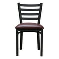 thumbnail image 3 of Linon Belmar Metal Dining Side Chairs, Set of 2, Black and Burgundy Faux Leather, 3 of 9