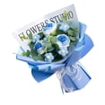 thumbnail image 1 of Ramo de flores de crochet, flores artificiales, arreglos florales, adorno terminado Azul, 1 of 9