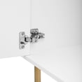 thumbnail image 3 of EUROCO 47.2'' Sideboard Storage Buffet Cabinet, MDF Buffet Cabinet with 2 Doors, 2 Drawers and Steel Pipe Table Legs, for Hallway, Study, Living Room, White, 3 of 8