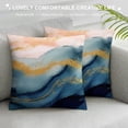 thumbnail image 3 of JEUXUS  Printed Abstract Blush, Blue and Turquoise Color Decorative Throw Pillow Covers Only, Soft Accent Cushion Cases, 3 of 5