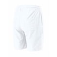thumbnail image 5 of Men's Linen Shorts with Big Pockets Lightweight Breathable Casual Beach Vacation Shorts for Men Summer Yoga Big and Tall Size S-3XL White, 5 of 7