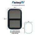 thumbnail image 4 of ToughGrade Vertical Sliding Black RV Window 15" X 22" X 1 1/2" Includes Mounting Ring and Bottom Screen| Camper Window, Replacement Trailer WIndow, 4 of 4