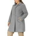 thumbnail image 4 of MODA NOVA Juniors Plus Size Single Breasted Cinched Waist Winter Long Coat 4X Gray, 4 of 5