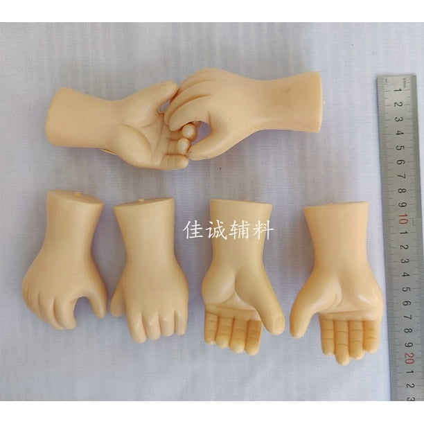 6 pares de manos pequeñas realistas, piezas de plástico para el cuerpo, repuestos para manualidades y accesorios para hacer muñecas.