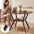 thumbnail image 6 of Hawsaiy Dining Table Set for 4, 42.1" Round Kitchen Table with Storage Shelf and 4 PU Leather Dining Chairs, Modern Dining Room Furniture Set with Metal Base for Apartment, 6 of 11