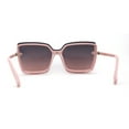 thumbnail image 4 of Womens Glitter Sparkling Shield Rimless Square Butterfly Sunglasses Pink Smoke, 4 of 4