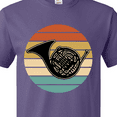 thumbnail image 4 of Inktastic French Horn Retro Music Sunset T-Shirt, 4 of 5