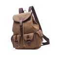 thumbnail image 2 of Milaget Canvas Backpack Adjustable Shoulder Strap for Teen Girls Drawstring Rucksack Coffee Color, 2 of 9