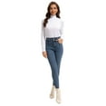 thumbnail image 4 of Women's Long Sleeve Mock Turtleneck Tops Casual Slim Fitted Lightweight Under Layer Pullover Shirts, 4 of 6