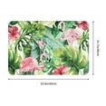 thumbnail image 3 of Flamingo Bath Mat Green Bathroom Rug Leaf Bath Mat Tropical Bathroom Rug 16" X 24", 3 of 8